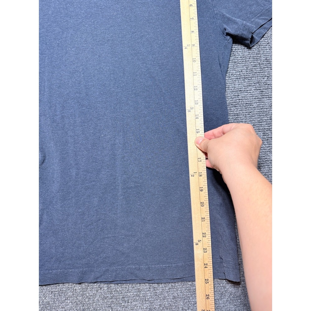 H&M V-Neck T-Shirt Women Small Blue Basic Fine Cotton Stretch - Picture 8 of 9
